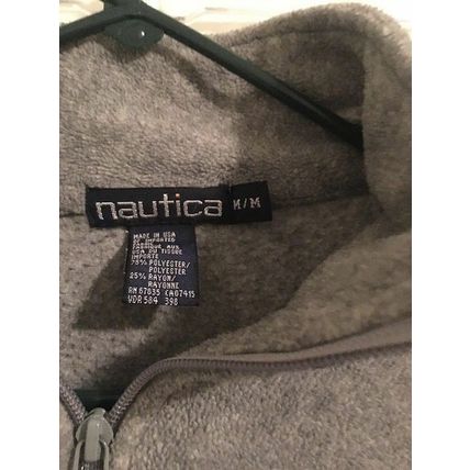 Nautica Men's Gray 1/4 Zip Fleece Jacket Coat Size Medium