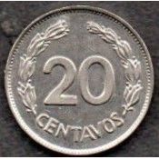 Coins. Ecuador 1966 20 Centavos Value