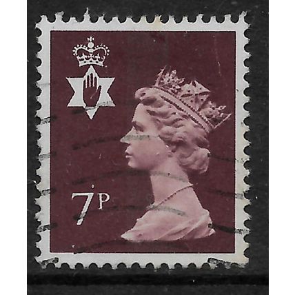 GREAT BRITAIN REGIONALS 1974 N IRELANDS 7p BROWN SG NI 22 FINE USED#