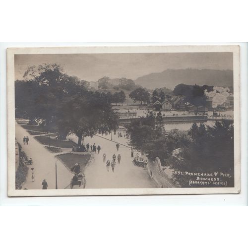 Promenade and Pier Bowness Cumbria 1914 Postcard Abraham's Series