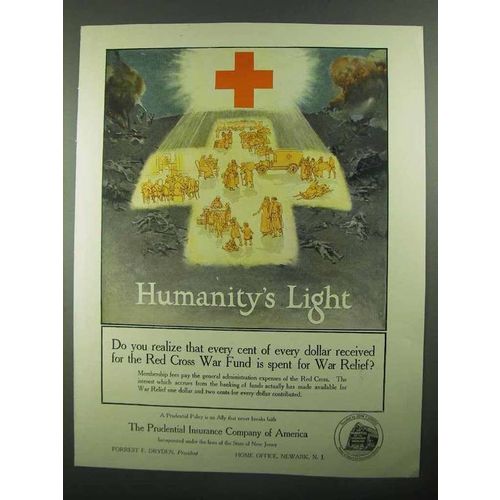 1918 Prudential Insurance Ad - Humanity's Light