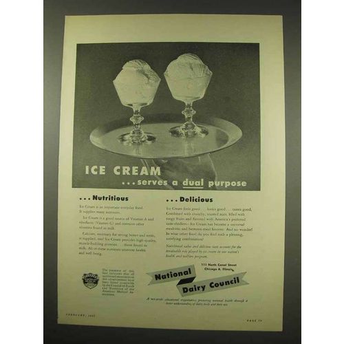 1949 National Dairy Council Ad - Serves a Dual Purpose