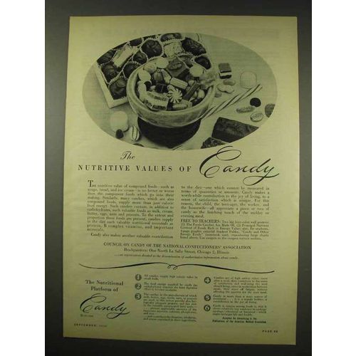 1949 National Confectioners' Association Ad - Nutritive