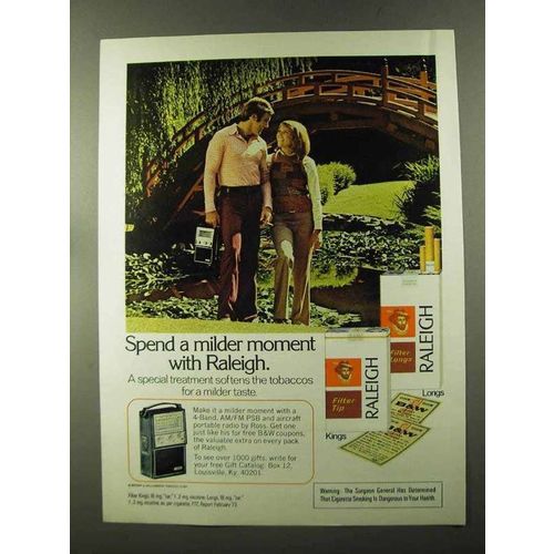 1973 Raleigh Cigarettes Ad - Milder Moment