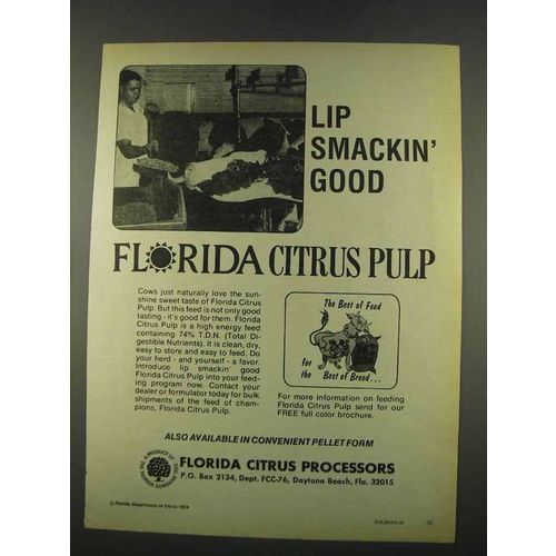 1974 Florida Citrus Processors Ad - Lip Smackin' Good