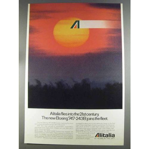 1980 Alitalia Airline Ad - 747-243B Joins the Fleet