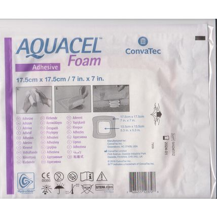 Aquacel adhesive Foam Dressing 17.5 x 17.5 cm sealed sachet