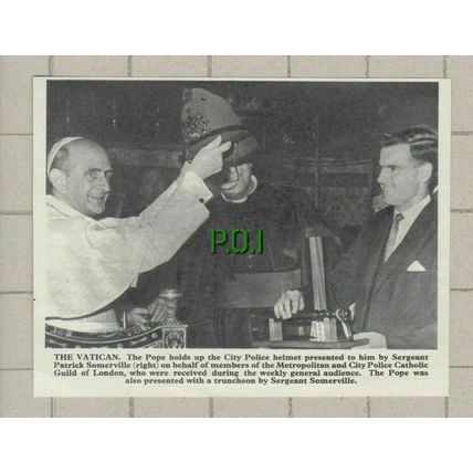 (5254) Sergeant Patrick Somerville Police Catholic Guild Pope - 1964 Clip