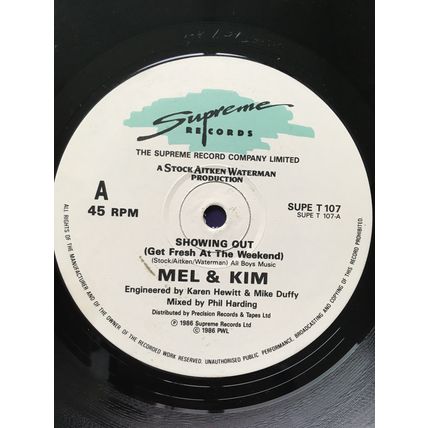 MEL & KIM - SHOWING OUT (UK 1986 12" VINYL SINGLE)