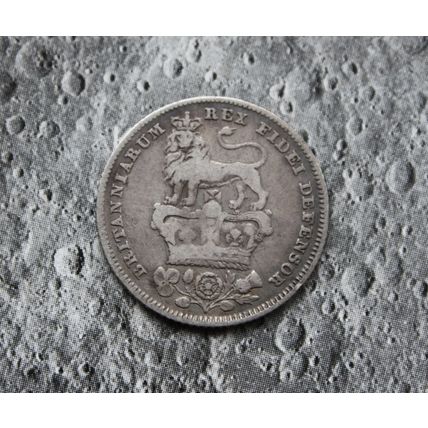 1828 GEORGE IV Silver Sixpence 6d British English 92.5% Silver