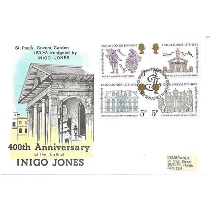 1973 Inigo Jones Illustrated FDC Edinburgh CDS .