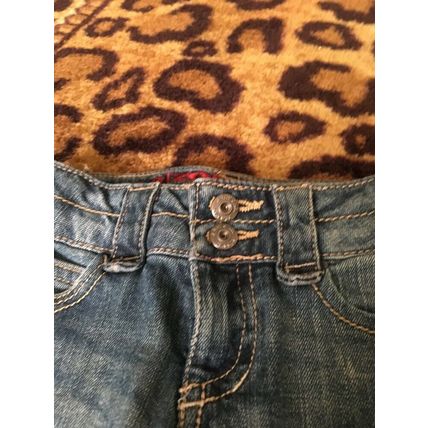 Arizona Girls Capri Jean Shorts Zip & Button Pockets Cuffed Size 4 Blue