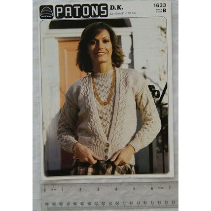 1979 Patons 1480 textured sweater and cardigan, DK, 32-40 inch, 81-102 cm