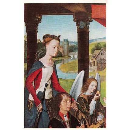 Memlinc Virgin & The Child With Saints Art National Gallery Painting Postcard