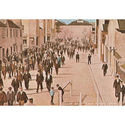 Lunch Hour For GWR Works Train Staff Swindon in 1906 Postcard