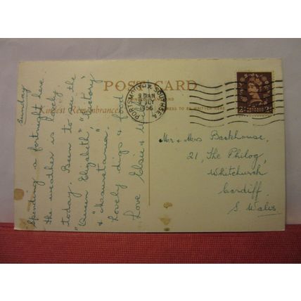 VIEW OF THE FRONT, SOUTHSEA, Hampshire used vintage postcard 1956 postmark =