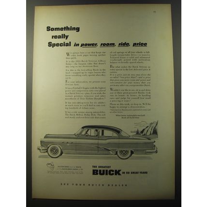 1953 Buick Cars Ad - Something really Special in power, room, ride, price
