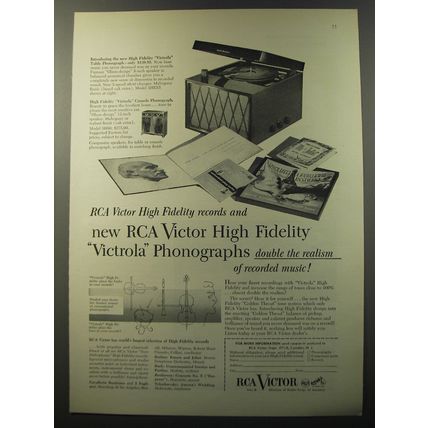 1953 RCA Victor High Fidelity Victrola Records and Phonographs Advertisement
