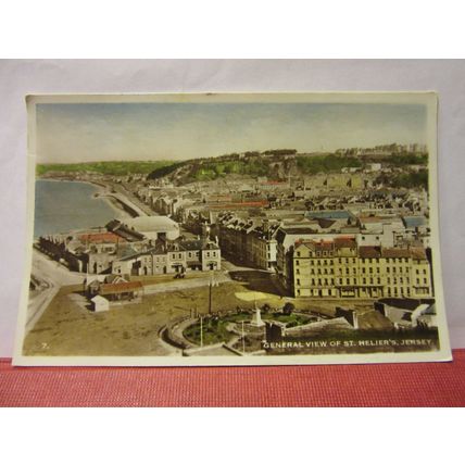 GENERAL VIEW, ST. HELIER'S, JERSEY, used vintage postcard RP by B. B. 1958 pm /