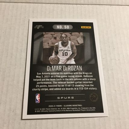 2020-21 Panini Illusions Basketball San Antonio Spurs Demar DeRozan Trading Card