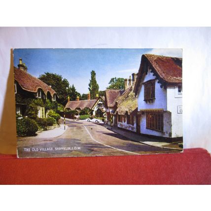 THE OLD VILLAGE, SHANKLIN, ISLE OF WIGHT vintage postcard by Salmon 1959 pm =