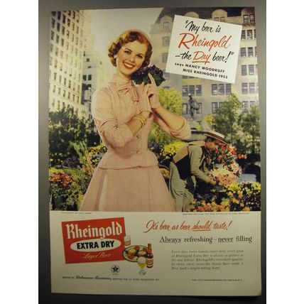 1955 Rheingold Beer Advertisement - Nancy Woodruff - My beer is Rheingold
