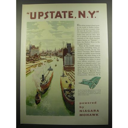 1955 Niagara Mohawk Advertisement - St. Lawrence Seaway - Upstate, N.Y.
