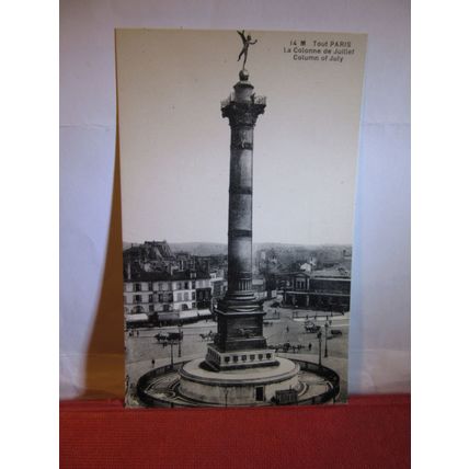 COLUMN OF JULY, PARIS, FRANCE unused antique postcard #