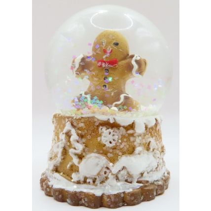 Miniature Mr Gingerbread Woman Snow Globe Glitter Christmas 6 CM Gift Holiday
