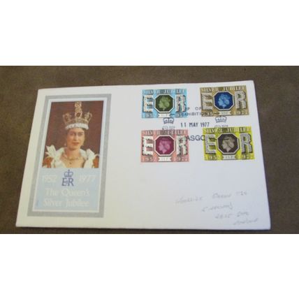Philart 1977 GB FDC Cover -Queen Elizabeth Royal Silver Jubilee set - Glasgow fr