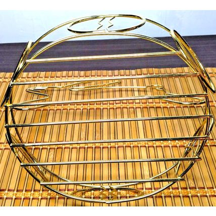 Gold Tone Easter Bunny Wire Egg Basket 9.5" H X 8" W Easter Rabbit Candy Basket