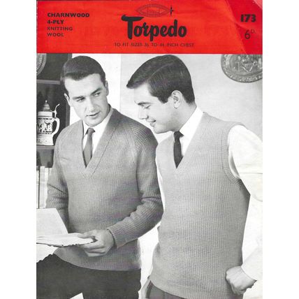 Vintage Torpedo Men's Sweater and Slipover Fit sizes 36 - 44 inch chest