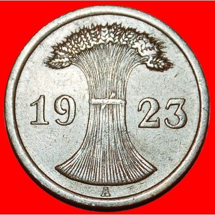 Ⰶ WHEAT SHEAF (1923-1924): GERMANY ★ 2 RENTENPFENNIGS 1923A★LOW START★NO RESERVE