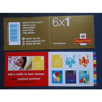 QA3 6 SMILER STAMPS NVI SELF ADHESIVE STAMP BOOKLET