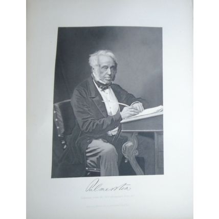 Lord Palmerston - steel engraving - 1873 - Duyckinck Portrait Gallery
