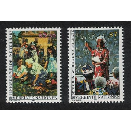 UN Vienna Ageing Dignity 2v 1993 MNH SG#V140-V141