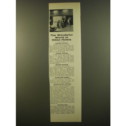 1961 Hilton Hotels Advertisement - The wonderful world