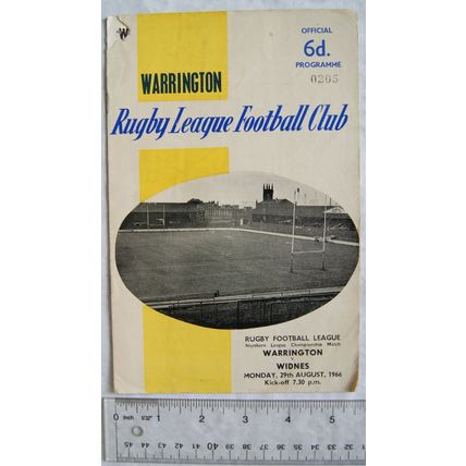 1966 programme Warrington v. Widnes