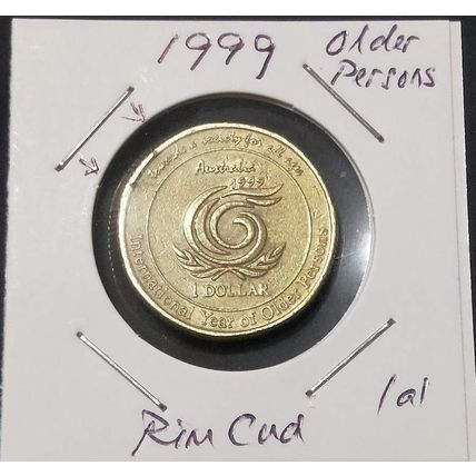Australia 1999 $1 International Yr of Older Persons 'Rim Cud' REVERSE-Circulated