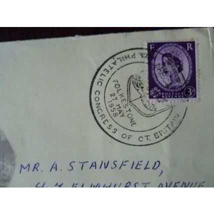 Great Britain 1958 40th Philatelic Congress Folkestone Packet Ship Stansfield