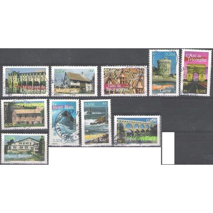France 2003 Michel 3737 - 3746 O Cote (2008) 12.00 € Portraits de régions
