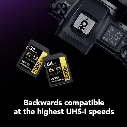 Lexar 64GB Professional 2000X SD Card, UHS-II, C10, U3, V90, Full HD, 8K, up to