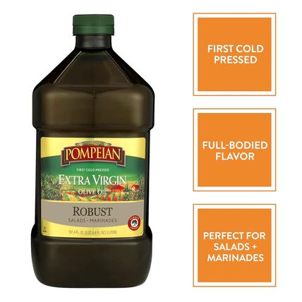 Pompeian Robust Extra Virgin Olive Oil, Contains Polyphenols, First Cold Pressed