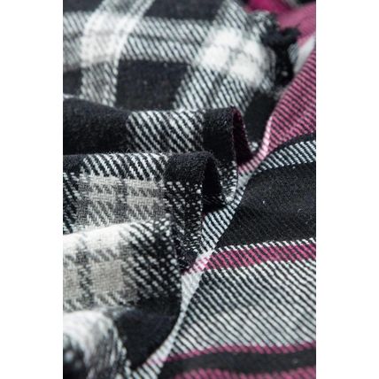 Black Plaid Colorblock Loose Shacket
