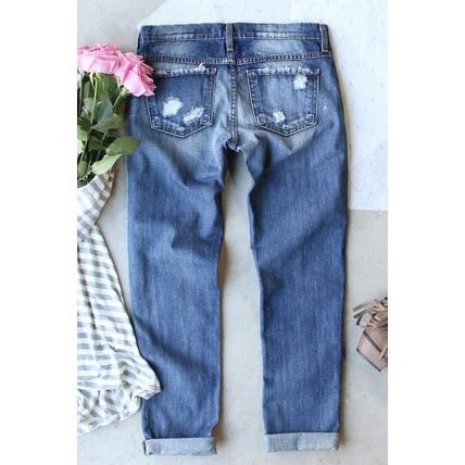 Sky Blue Ripped Pumpkin Patchwork Halloween Straight Jeans