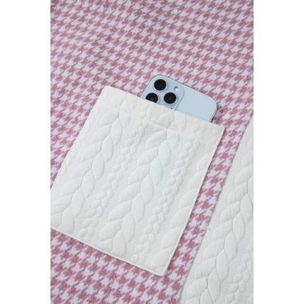 Pink Houndstooth Color Contrast Textured Patchwork Loose Shacket