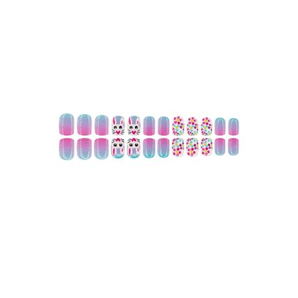 Bonbon Polka Dot Bunny Easter Fashion Square Nail Stickers