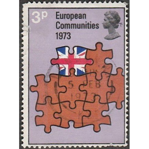 1973 Britains Entry Into Europeaan Community. 3p Value. Very Fine Used