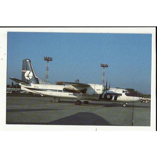 Aviation LOT POLISH AIRLINES ANTONOV 24V Postcard by Buchair (8909)