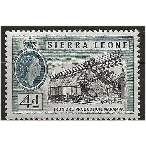 Sierra Leone 1956 SG215 4d Black & Slate Blue Mounted Mint .. .